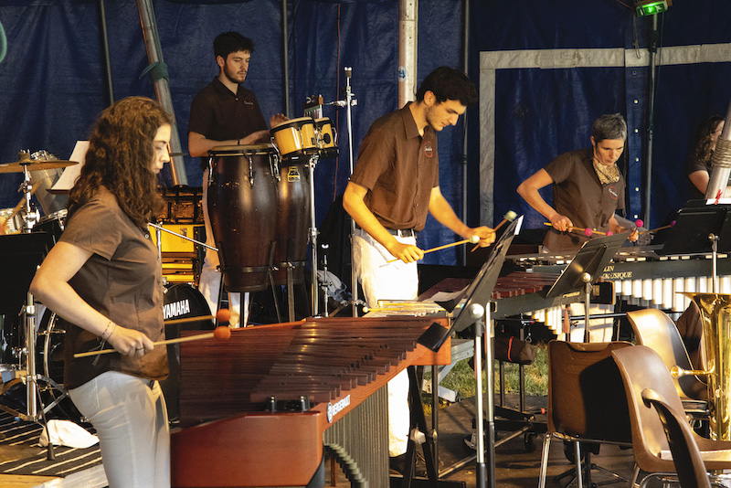 Sous le chapiteau - 4 musiciens - musique - groupe Écho de la Loire